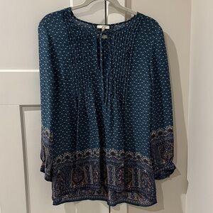 Joie Women's Silk Blue Patterned Top